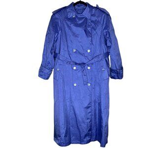 Vintage 80s Fleet Street Lavender Trench Coat Size XL Belted Rain Jacket